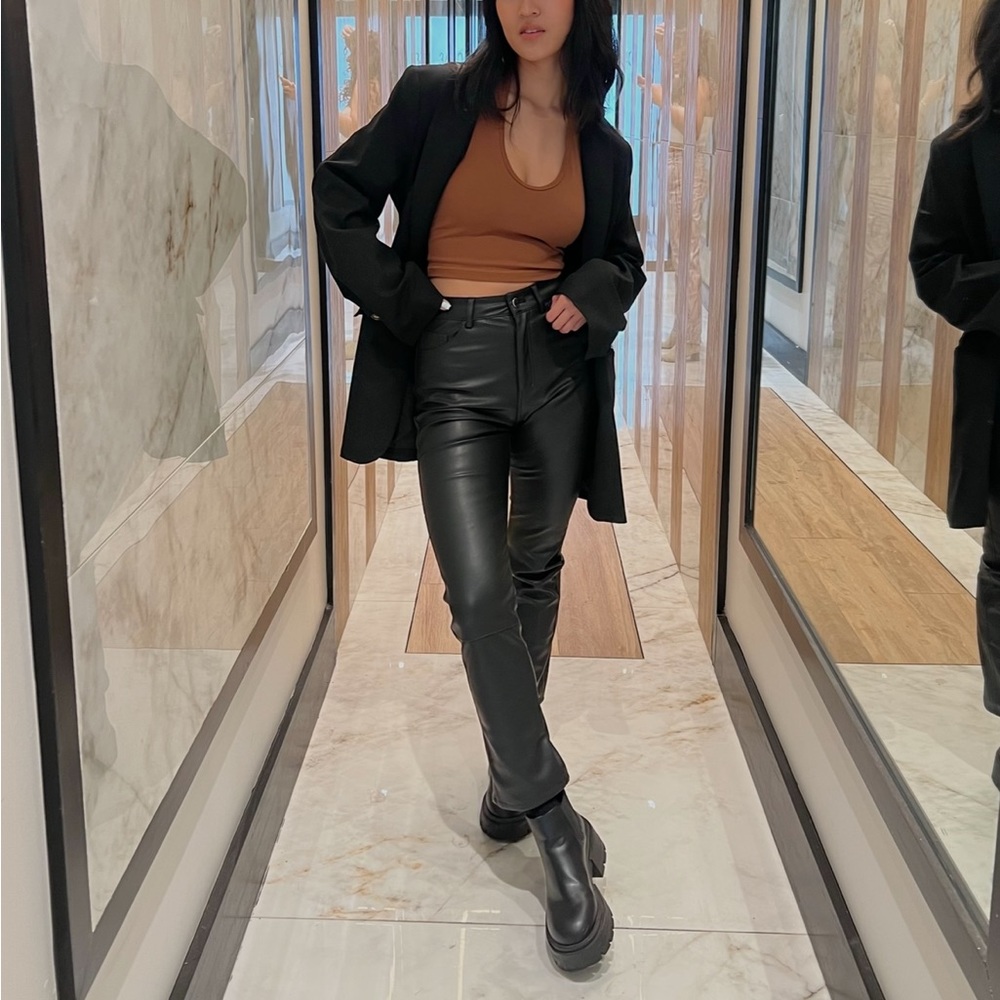 H&M soft faux leather pants